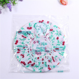 Printed shower cap frosted shower cap 3PCs sleeve shower cap waterproof shower cap disposable shower cap thickened shower cap