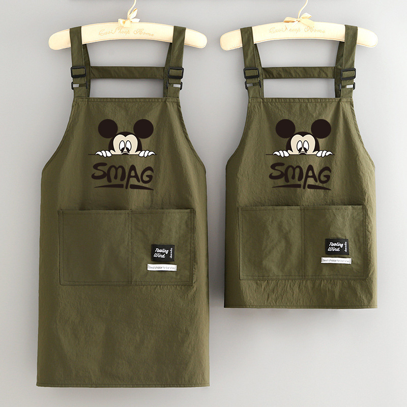 新しいスタイルのエプロン、家庭用キッチン、防水調理エプロン、女性用ケータリング作業服、防汚印刷|undefined