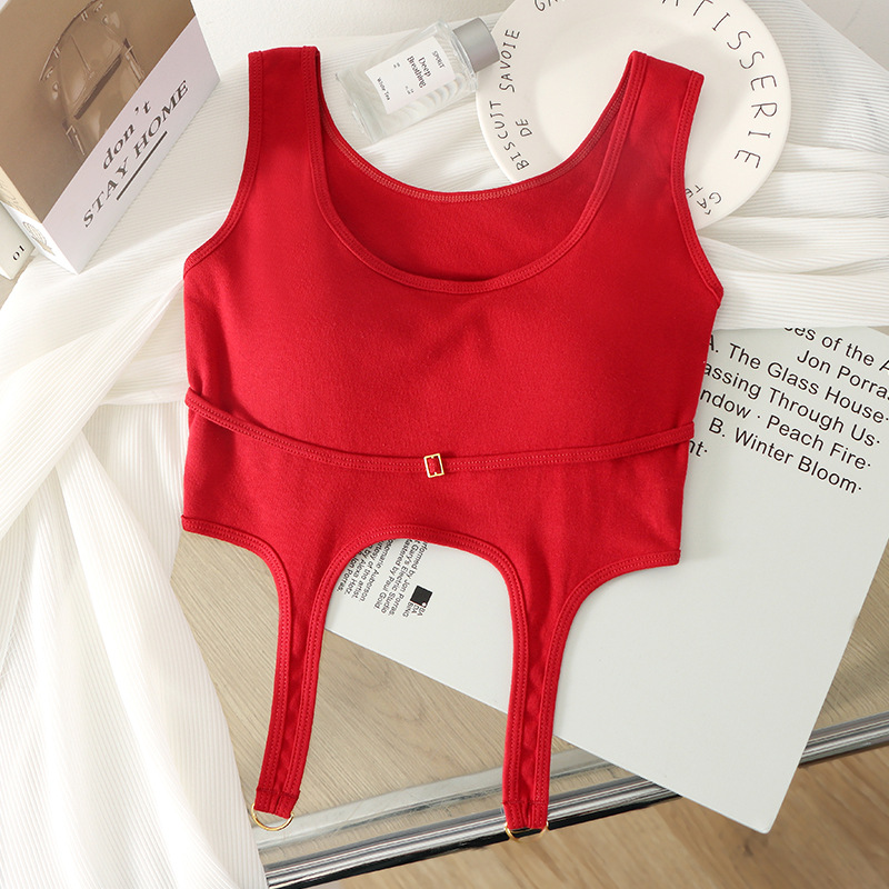 Belleza espalda camisola chic de las mujeres irregulares chica caliente ropa exterior ropa interior Copa fija todo partido tubo inferior superior Chaleco de las mujeres
