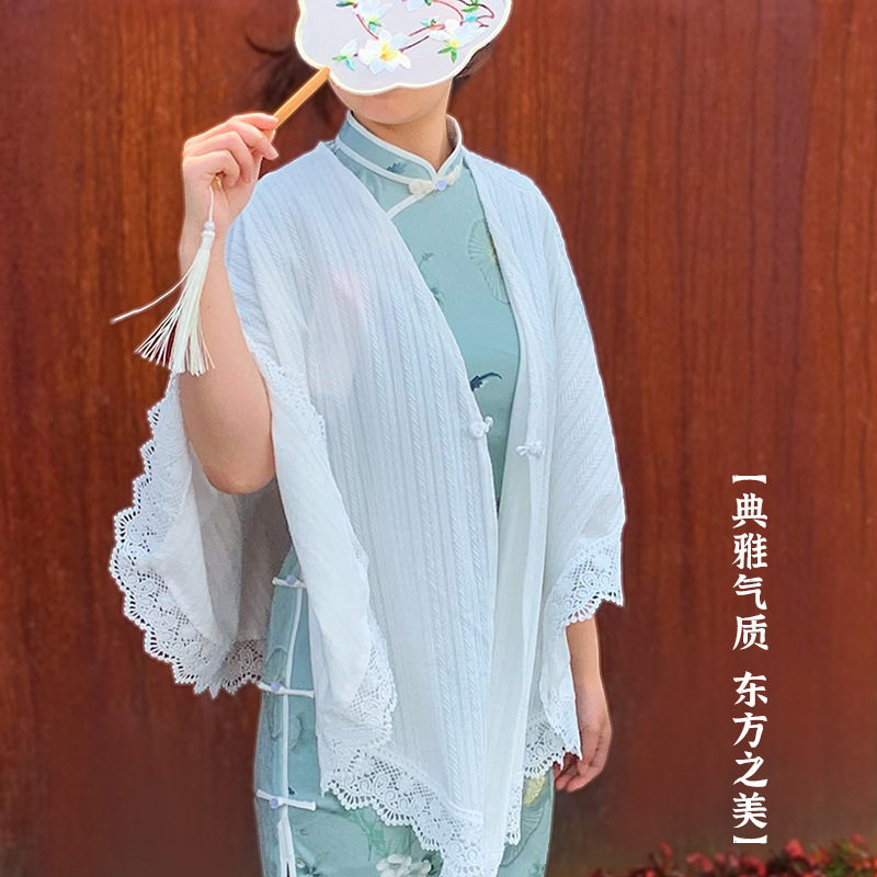 女性用中国風ショール、2025年新スタイル、チャイナドレスとニットの組み合わせ、高級感、日常的な中華民国スタイルの卸売|undefined