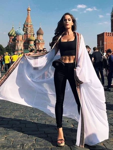 Шифоновая сексуальная пляжная длинная юбка, купальник, европейский стиль, свободный крой, защита от солнца