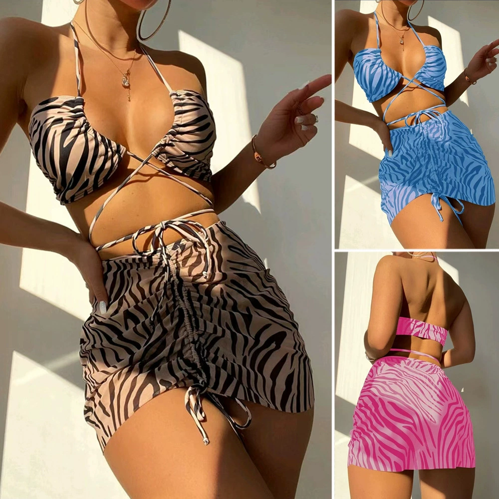 Купальники, пляжный комплект, AliExpress, Amazon, европейский стиль, комплект из 3 предметов