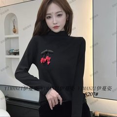 一件代发直播爆款2025秋季新款时尚半高领洋气百搭减龄打底衫上衣