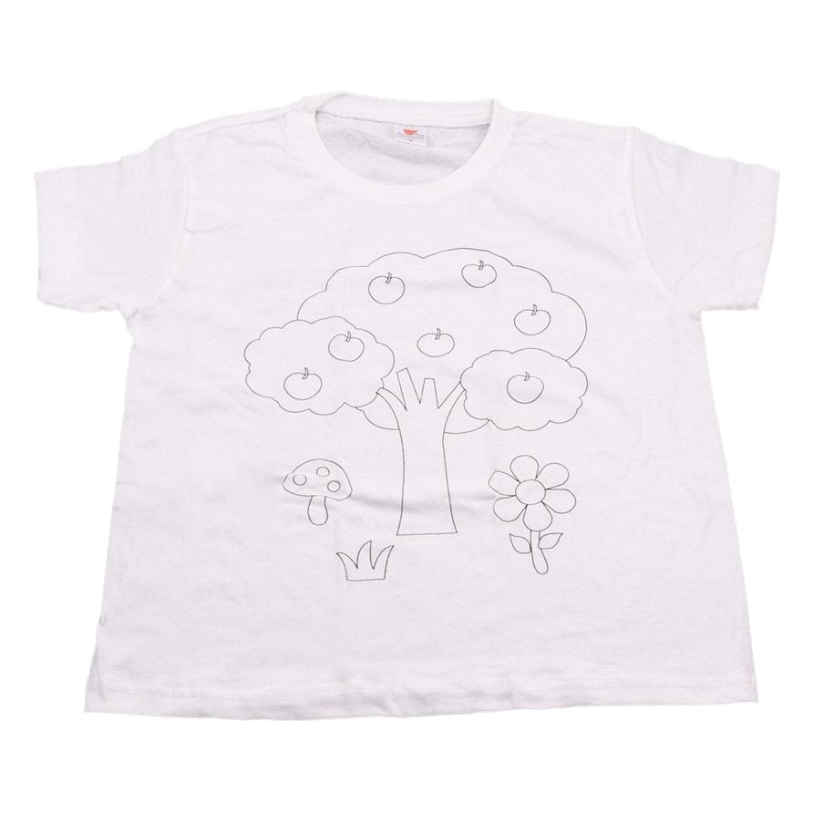 Camiseta blanca pintada a mano DIY pintura algodón en blanco engrosada camiseta