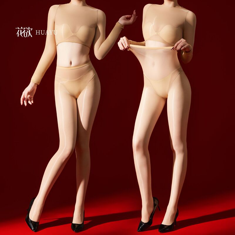 Shiny Two-Piece Bodysuit 5D Ultra-Thin Transparent Silky Sexy Open-Crotch Shapewear Women's Short Set with Pantyhose Shiny Two-Piece Bodysuit 5D Ultra-Thin Transparent Silky Sexy Open-Crotch Shapewear Women's Short Set with Pantyhose