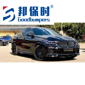 Black Samurai body kit is suitable for the old BMW X6 F16 model, including side skirts, front lip, front spoiler, rear lip, and tail lip
