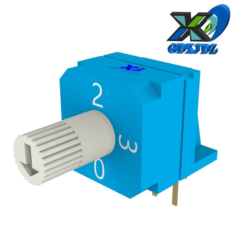 90度4位编码开关  防水4档旋转编码开关 防水四位编码旋转开关5脚