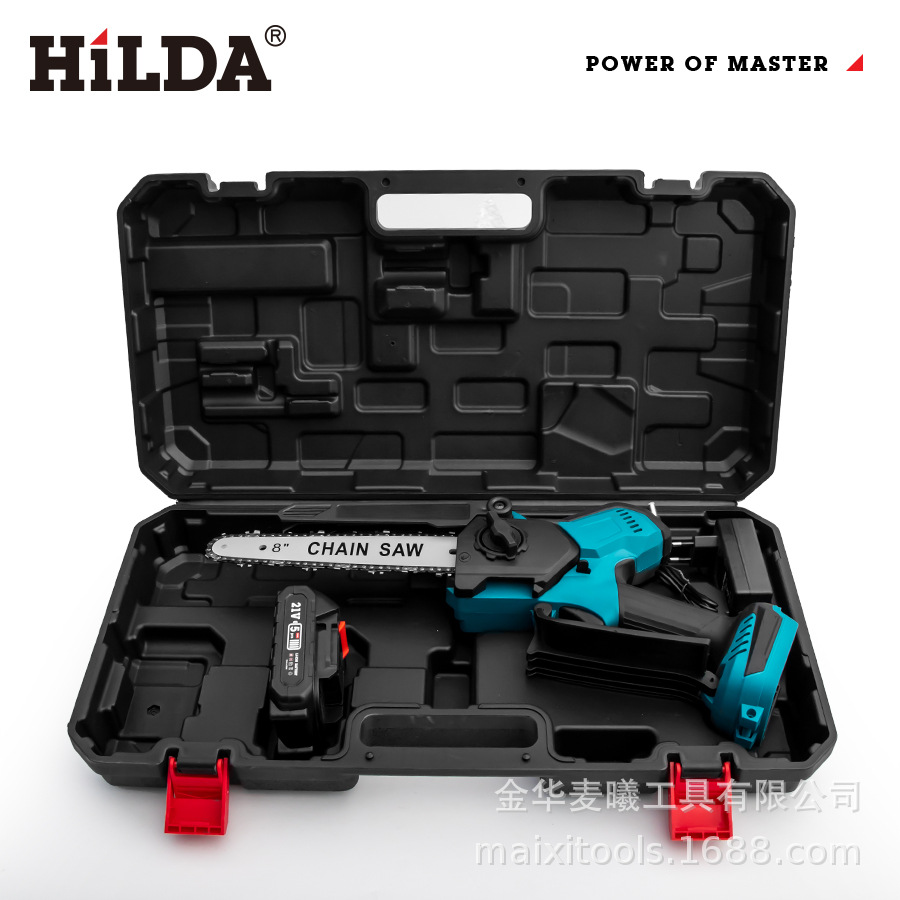 Hilda / Hilda sin escobillas 8 pulgadas cadena eléctrica mano alta potencia al por mayor cadena eléctrica nueva rama de sierra de madera