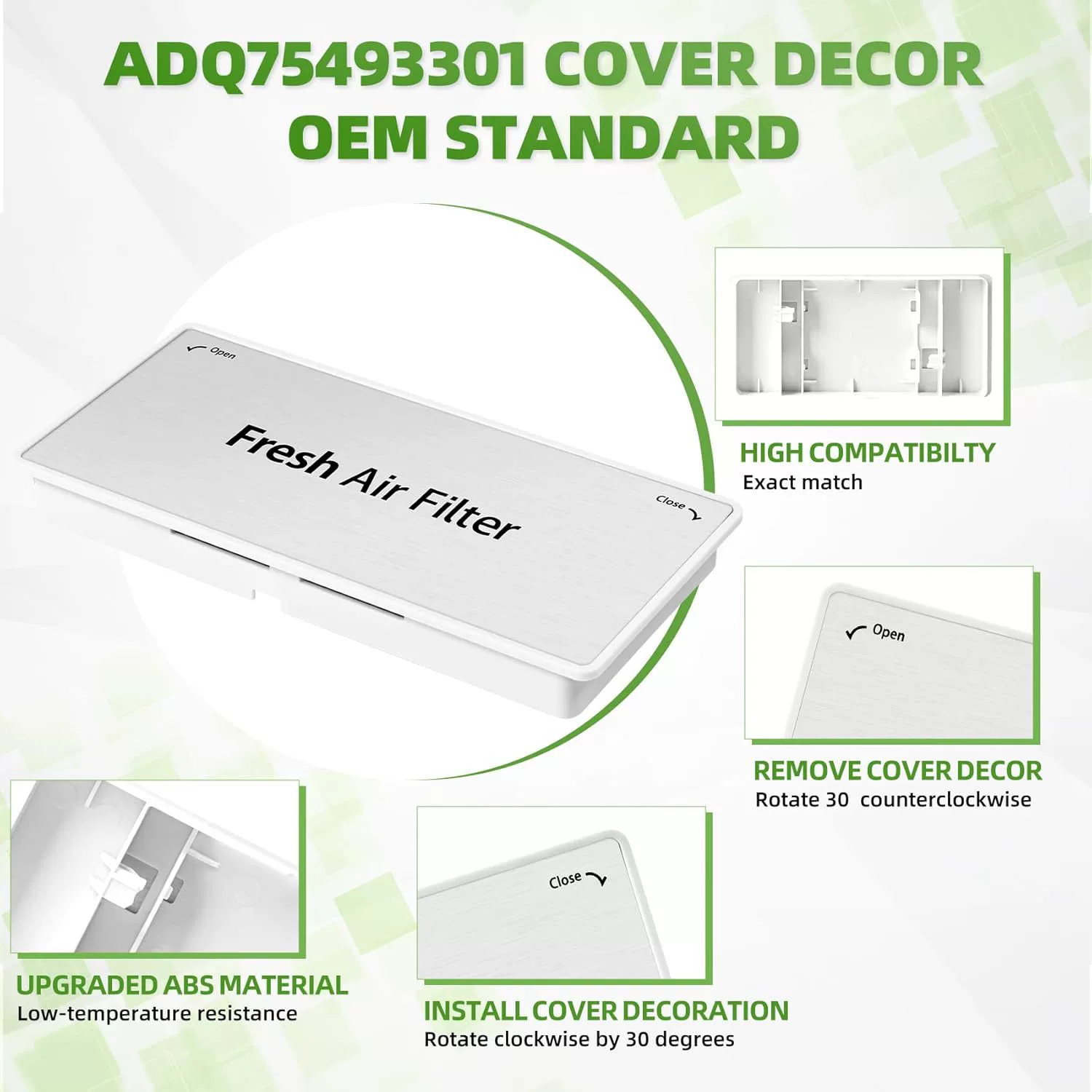 Производитель поставляет ADQ75493301 холодильник крышка фильтр декоративный холодильник свежий воздух фильтр компоненты
