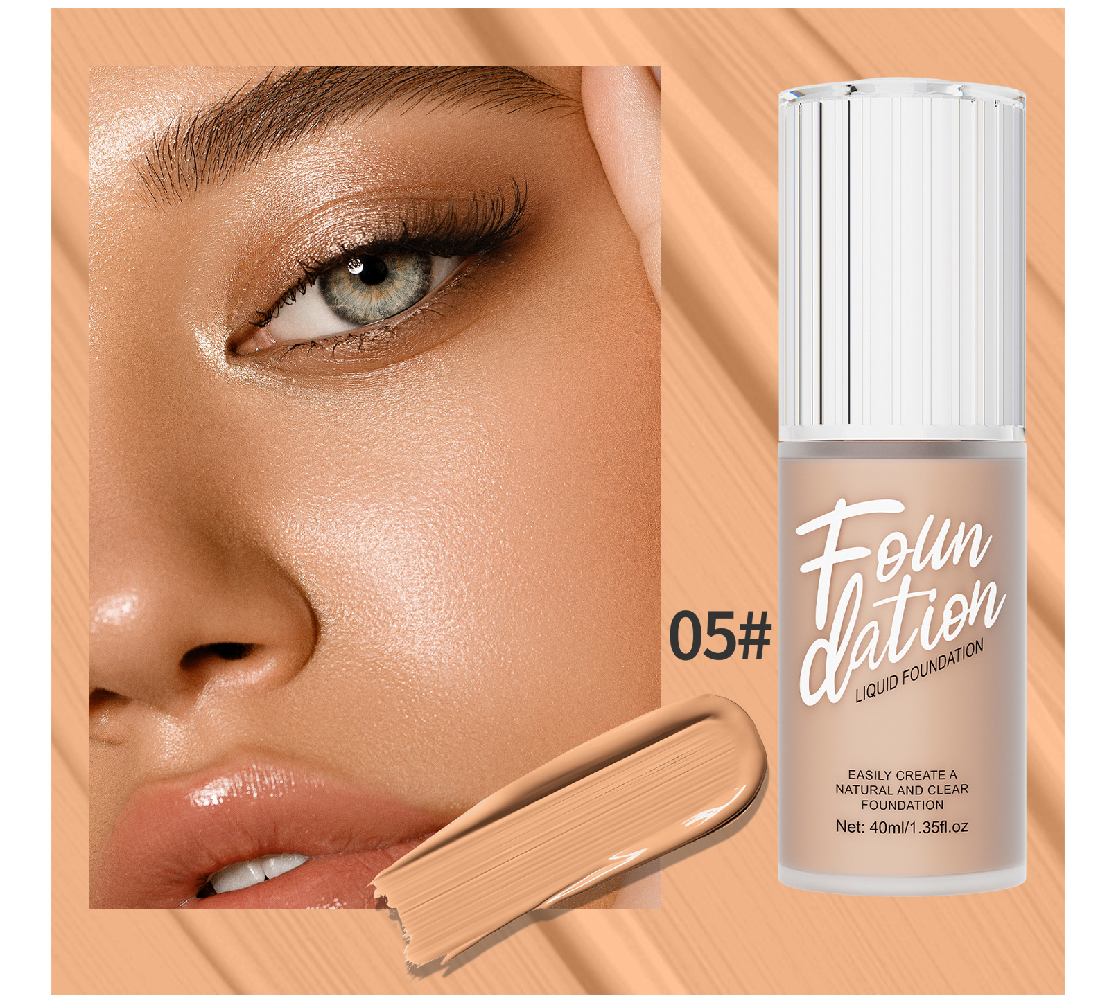 Hellokiss Foundation is a clear, smooth, natural and long-lasting European and American Foundation matte foundation makeup undefined