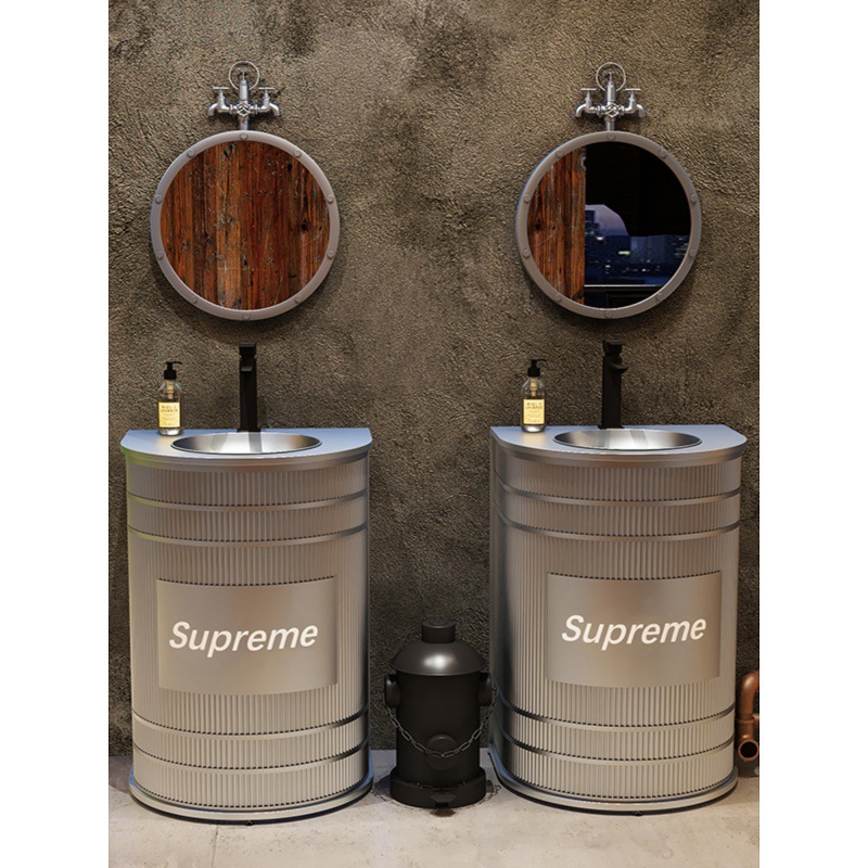 Industrial Style Iron Washbasin Bar Restaurant Creative Retro Column Bathroom Washbasin Balcony Wash Customization