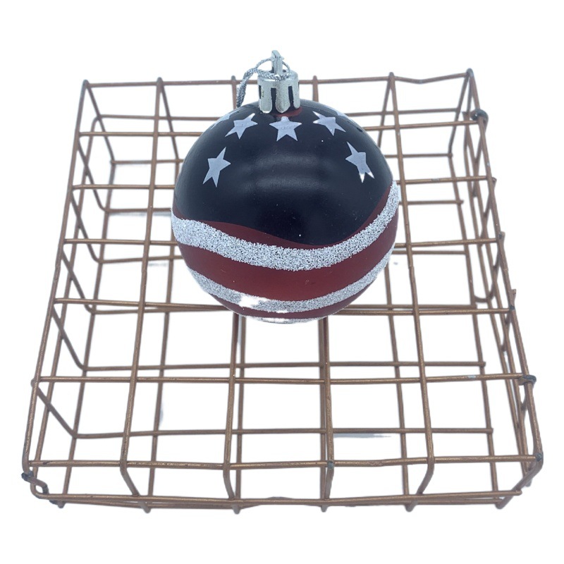 Cross-border exclusivo para el patrón de la bandera del Día Nacional de EE. UU. conjunto 24 BOLA DE Navidad estrella colgante combinación traje