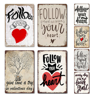 Tin Painting Bar Clothing Store Home Wall Decoration Tin Metal Decor Cross-border Monopoly Decorative Tin Painting
