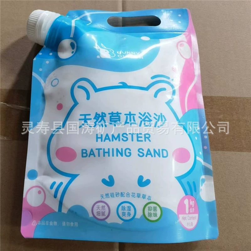 Травяной песок для мытья домашних животных Хомяк Тоторо Аромат для ванн Песочный для чистки кожи 1 кг маленький пакетик