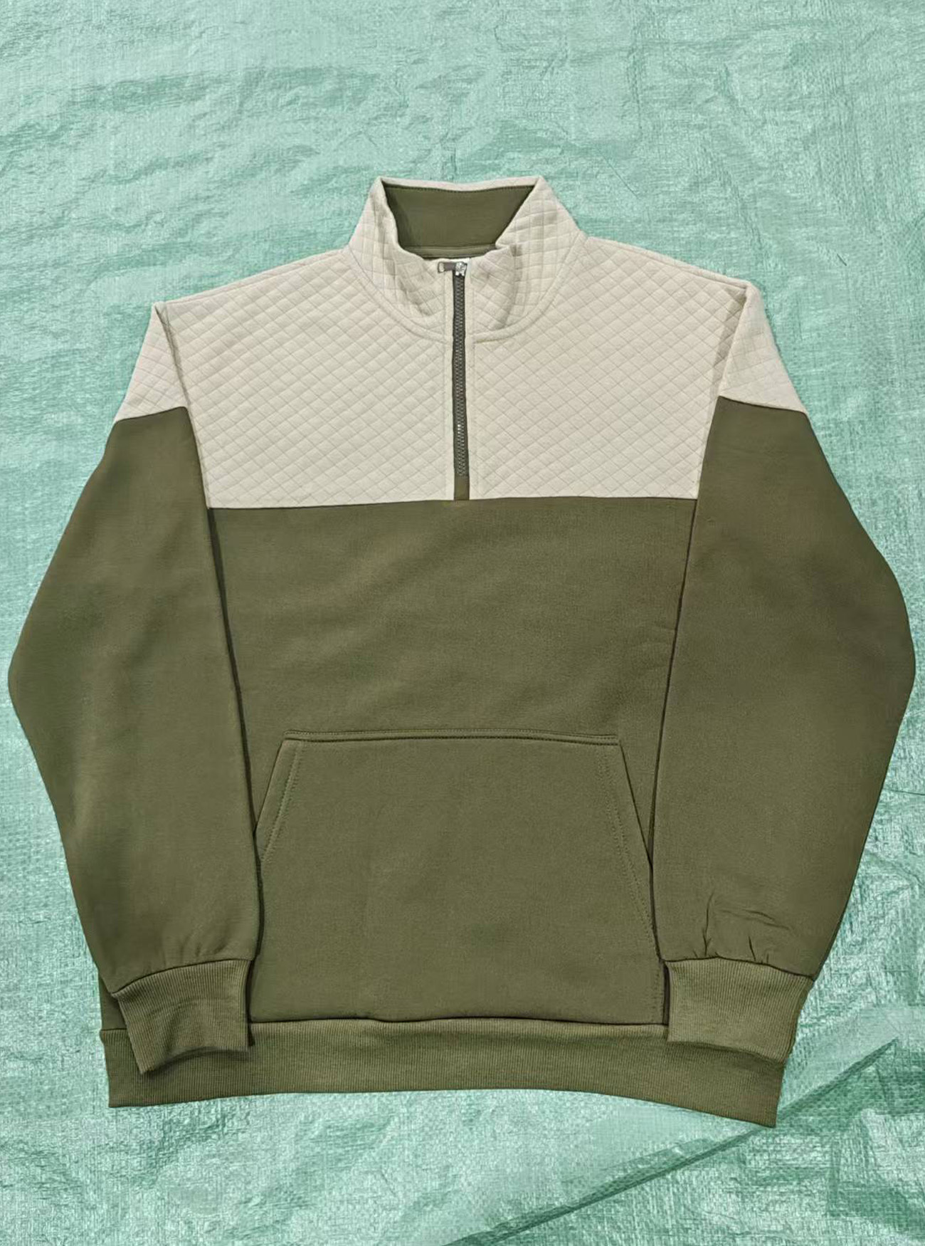 Sweatshirt Pour Homme À Col Montant Et Fermeture Éclair Gris_voghion.com