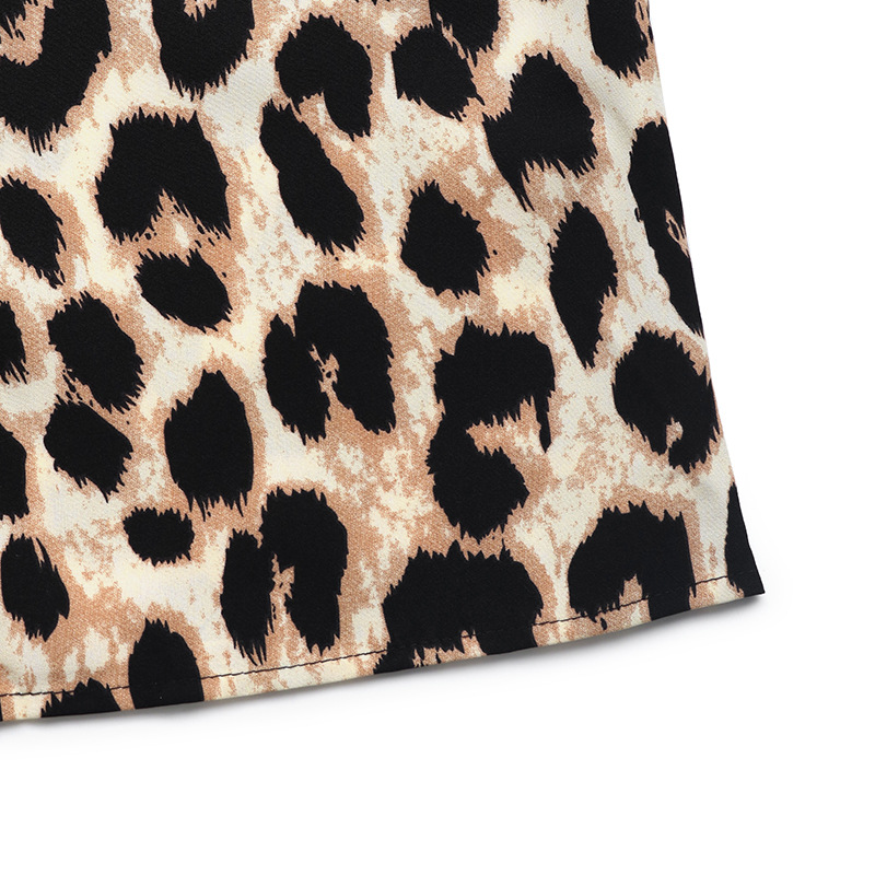 Summer Jumpsuit Tied High Waist Leopard Print Jumpsuit