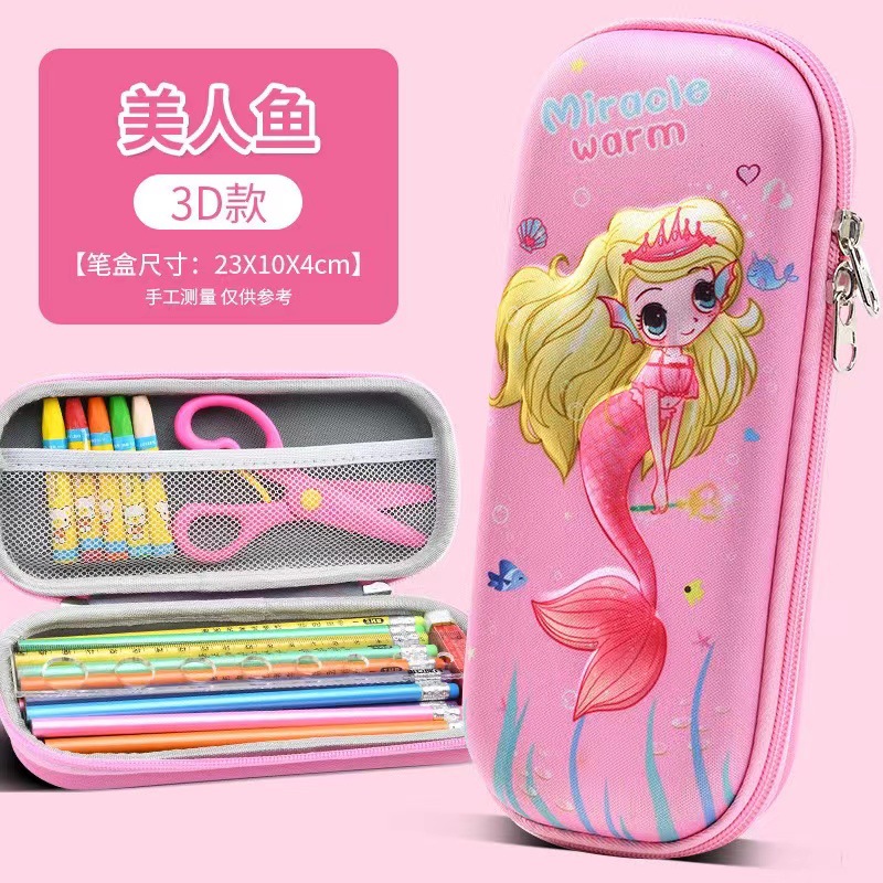 Nuevo estuche para lápices de gran capacidad, caja de papelería, estuche para lápices, dibujos animados creativos 3D, estuche para lápices para estudiantes de secundaria y secundaria, niños