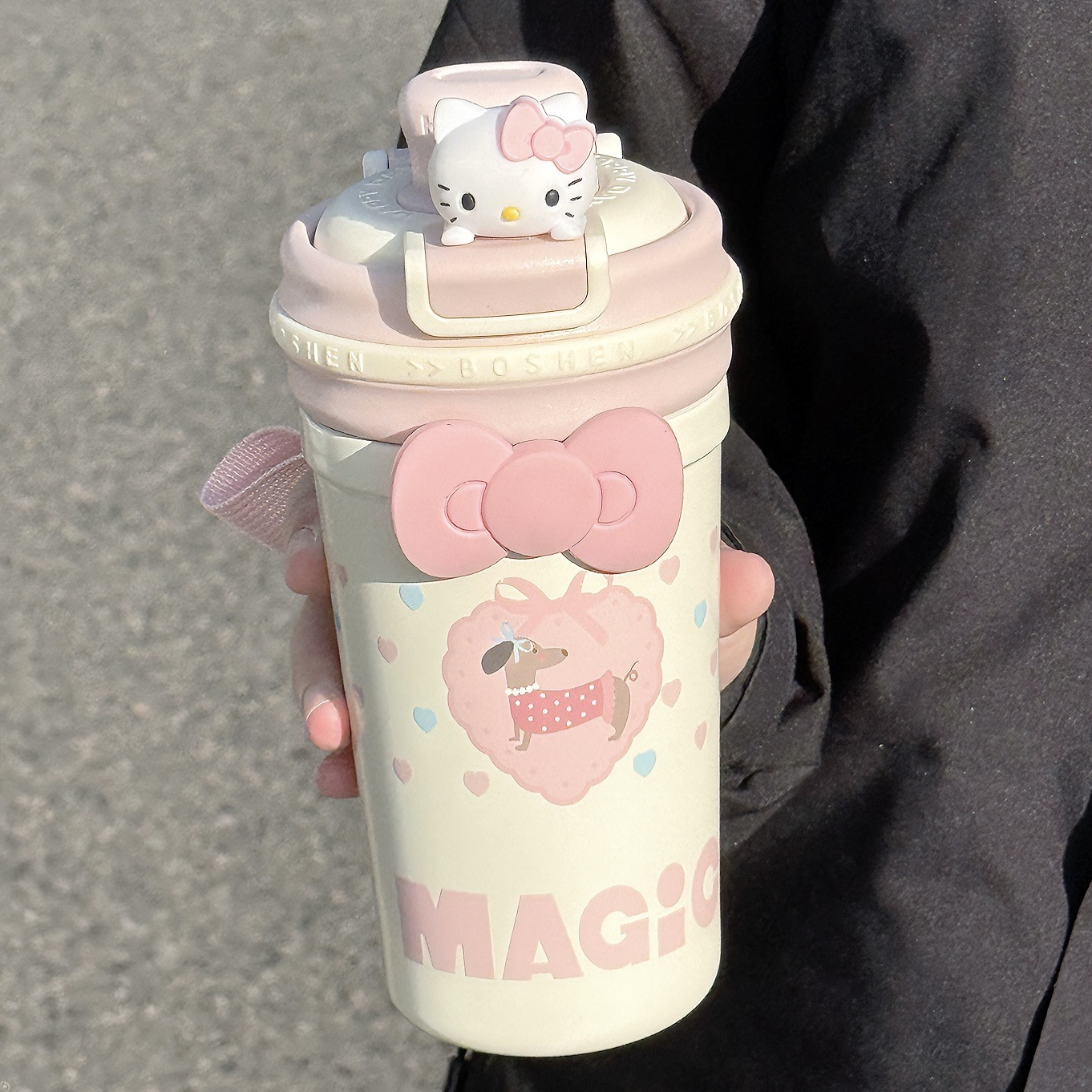 奶fufu保温杯女高颜值带吸管水杯学生ins风新款办公室便携咖啡杯