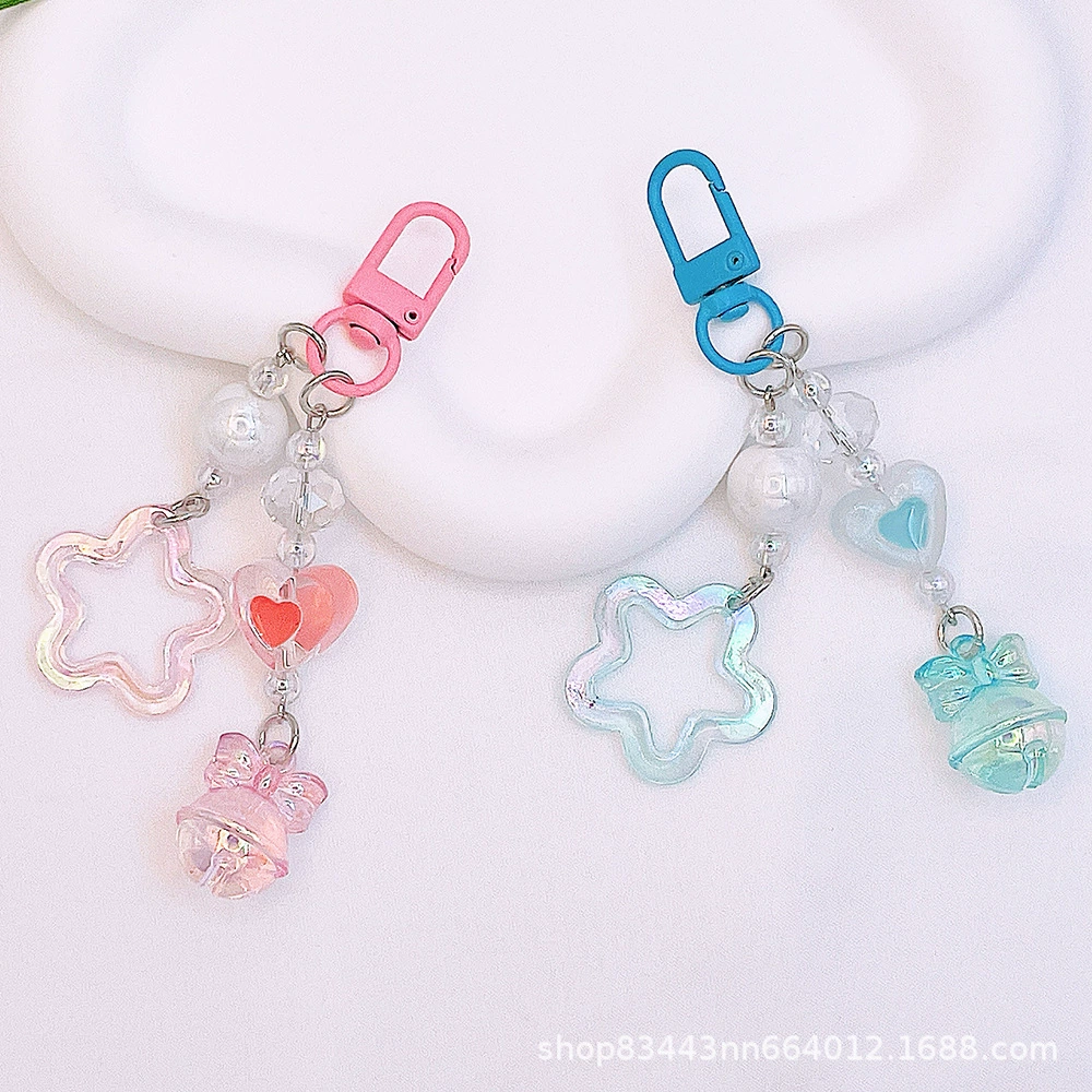Acrylic cream keychain, two-color small bell, bag accessory, new collection