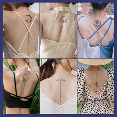 Herbal tattoo stickers waterproof female long-lasting simulation semi-permanent juice letters clavicle high-end arm chest neck