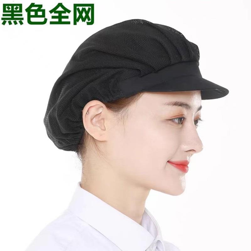 Taller de fábrica de alimentos gorra de trabajo transpirable gorra de cantina sin polvo hembra cocina coreana comedor restaurante anti-caída gorra de polvo