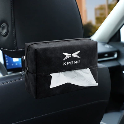 tissue boxes for Volkswagen and Audi, Car tissue box/set - xiaopeng-premium-black-suede-tissue-bag-one-piece