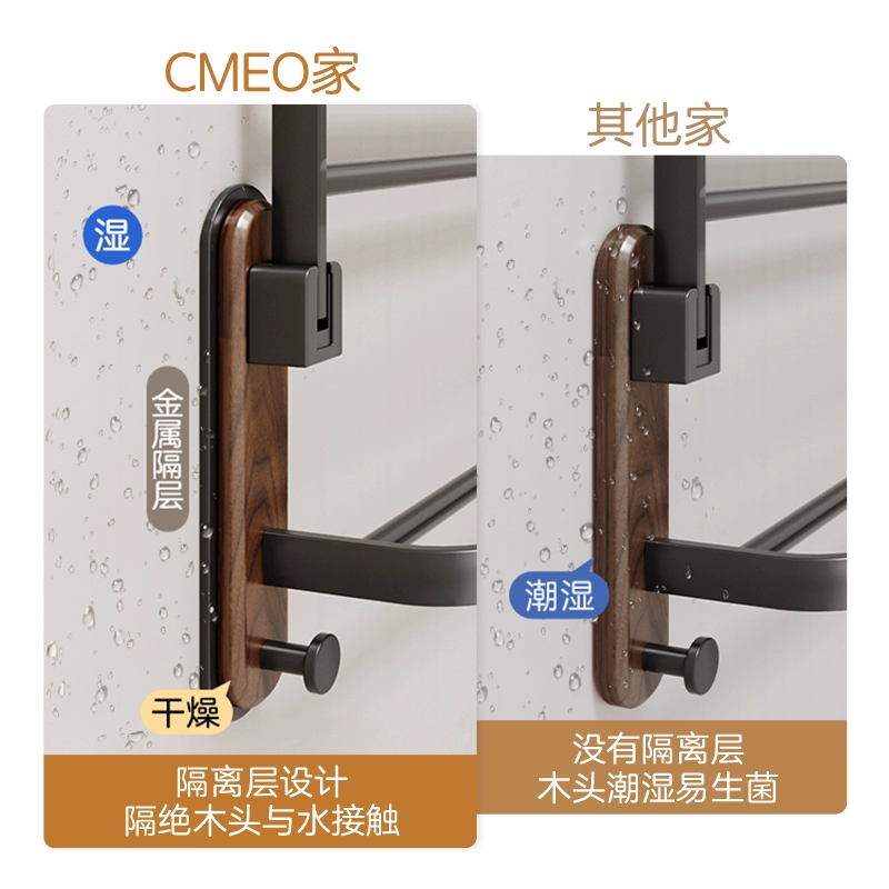 CMEO Gun Gray Держатель полотенец, кольцо для полотенец, без папала, туалет, хранение, дом, Walnut, набор для ванной