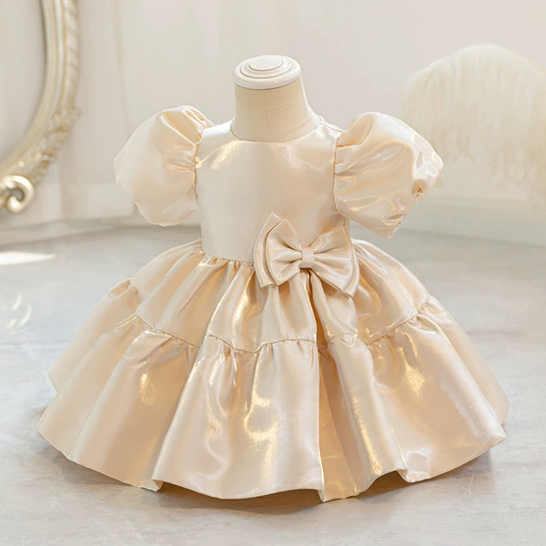 Champagne color, with short sleeve