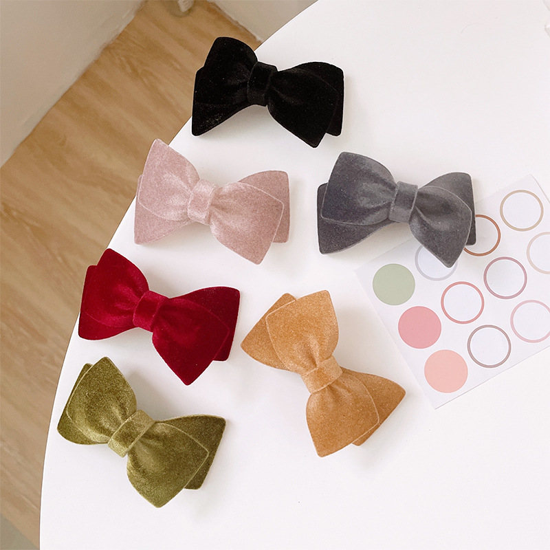 Butterfly Spring Clip Flocked Plastic Hair Clip Korean Style Minimalist Versatile Hair Clip 2021 Autumn New Hair Pin Wholesale