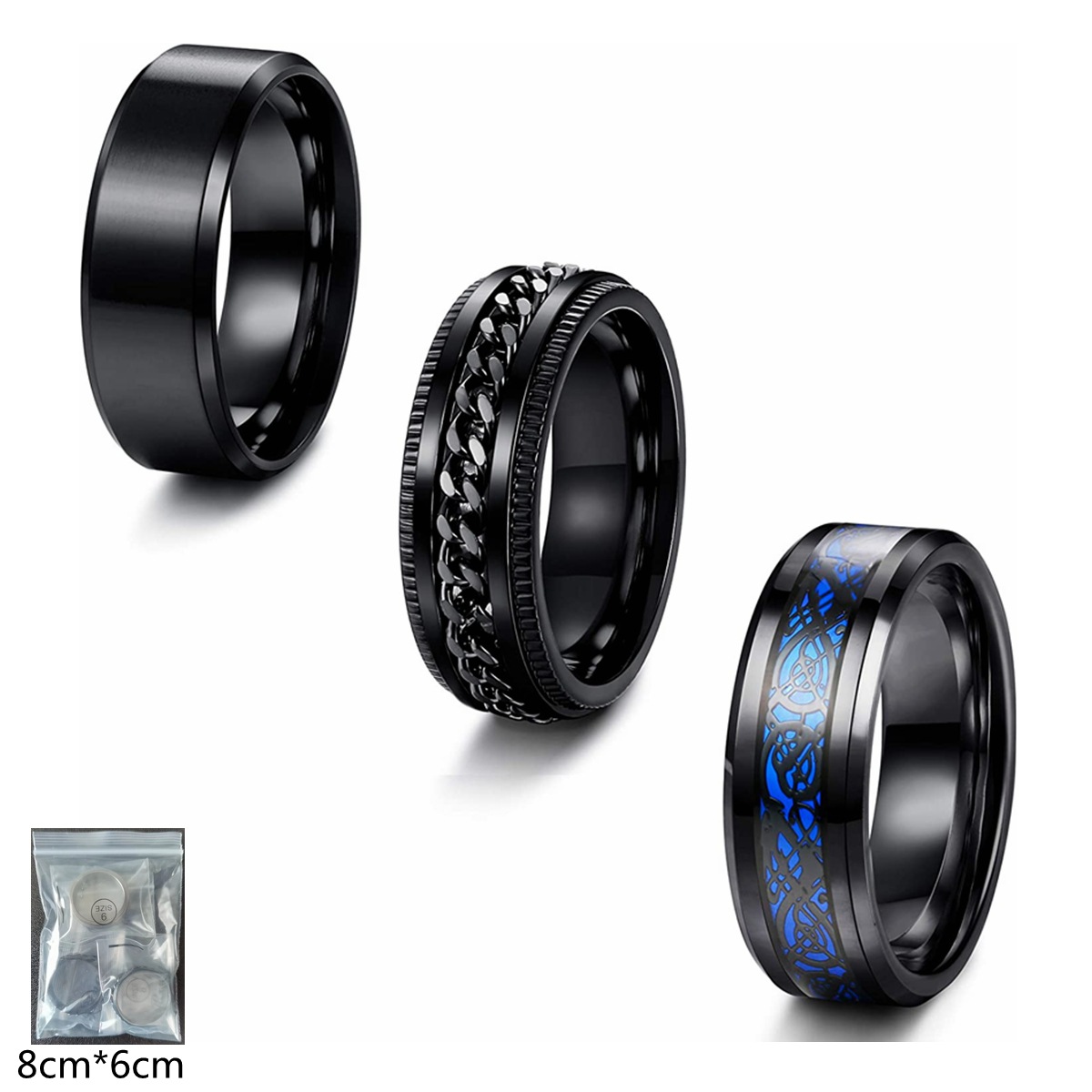 Casual Business Geometric Titanium Steel Plating Men's Rings display picture 1