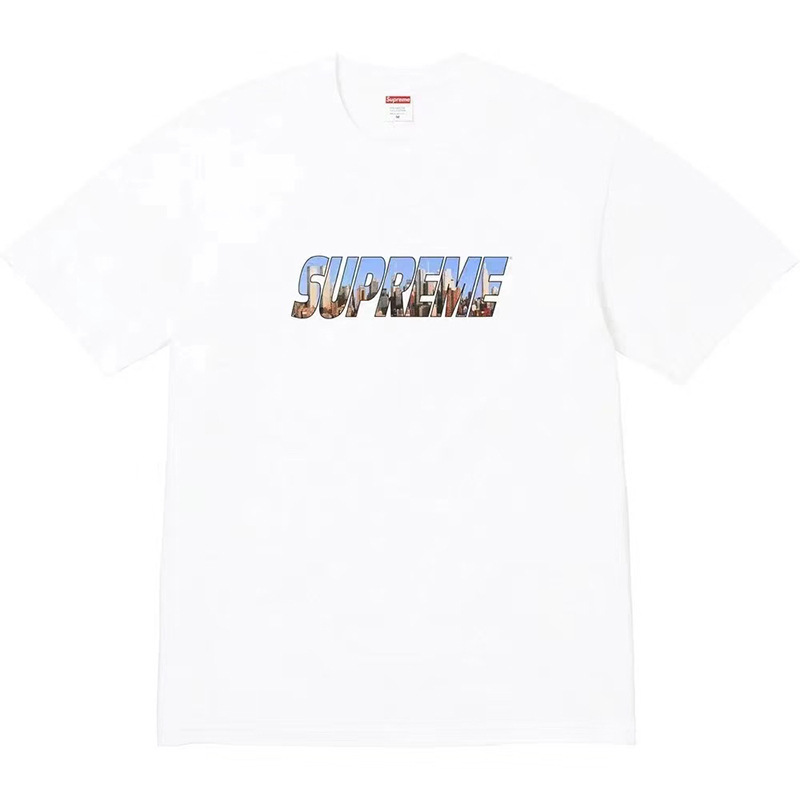 新しいアメリカのトレンディなストリートブランドミラノクロススモーククラシックユニセックスルーズで多用途なレターTシャツ|undefined