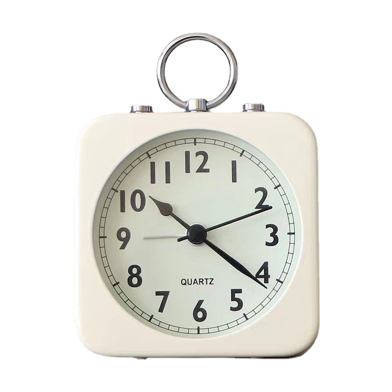 Directo de fábrica de la moda simple de plástico redondo retro pequeño reloj despertador dormitorio de noche mudo despertador electrónico