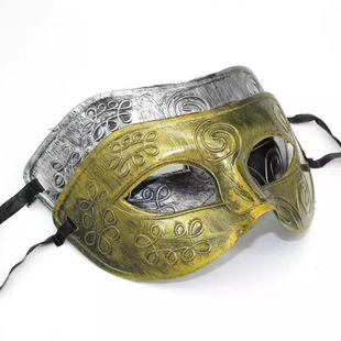 Men's Retro Greek and Roman Gladiator Masquerade Masks Available in Gold, Silver, and Bronze Colors Halloween Toys Wholesale