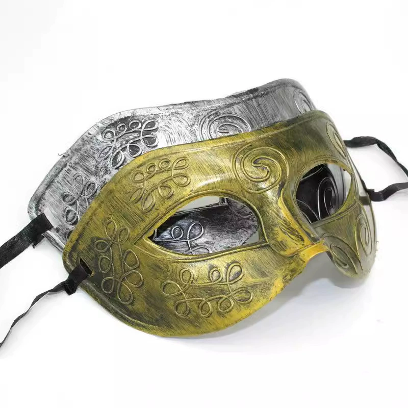 Мужская Ретро греческая римская маска-маскарад истребителя Золото Серебро Медь три цвета на выбор игрушки на Хэллоуин оптом