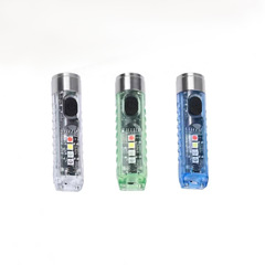 LED屋外強光小懐中電灯ミニ携帯キーホルダーusb充電可能携帯緊急警告灯