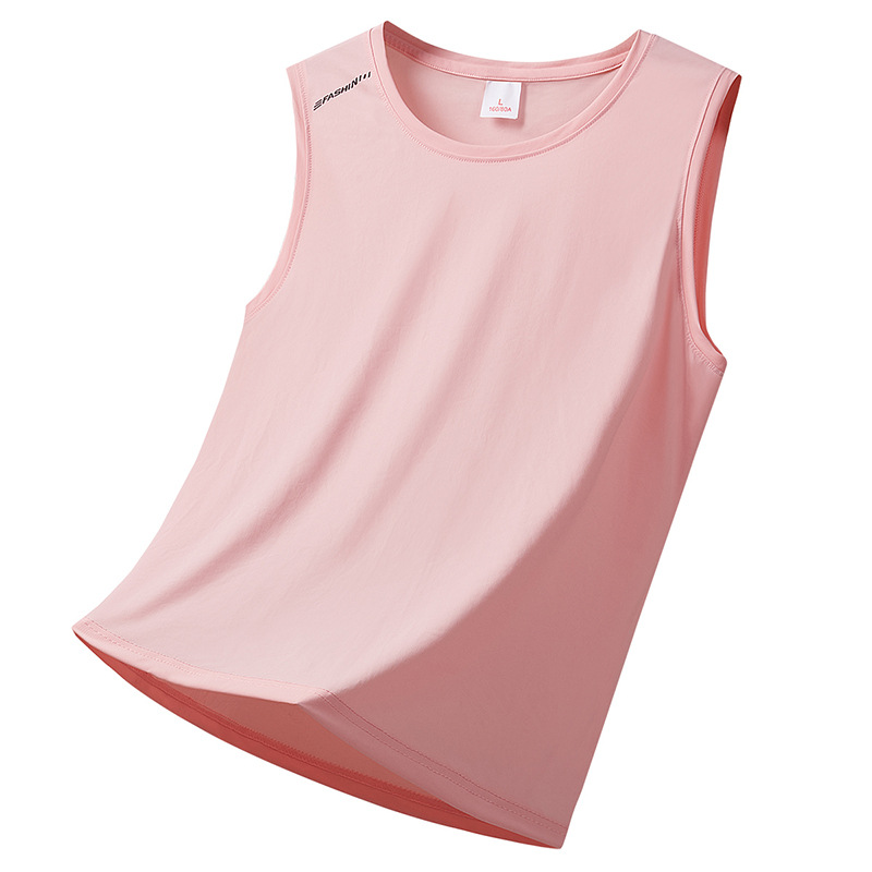 [Cross-border European Size] 2026 Summer New Men's Ice Silk Sports Sleeveless Vest, Unisex, Breathable and Quick-drying