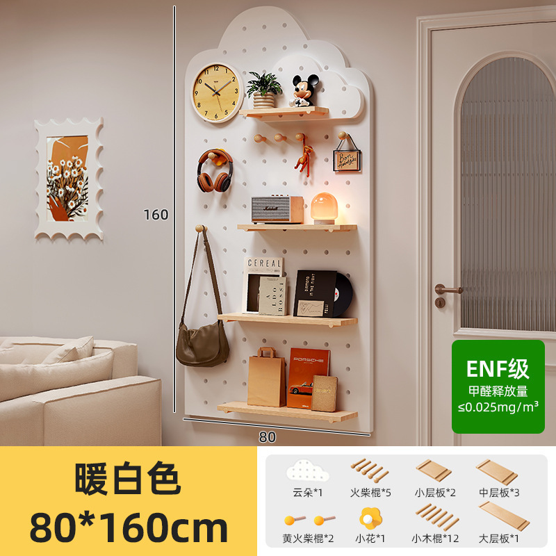 Conejo bebé agujero agujero tablero estante de madera sólida pared de modelado accesorios de pared colgando pared tablero de madera estante de exhibición