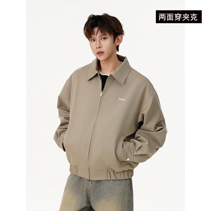 Double-sided spring retro jacket for men and women