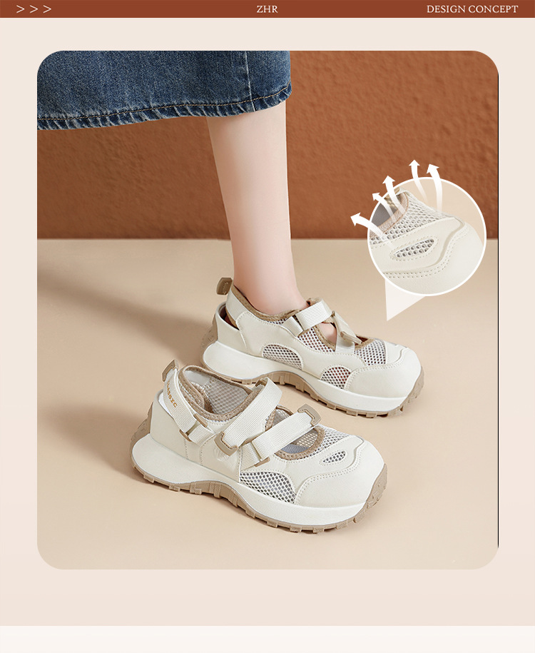 Giày thể thao nữ dáng sandal leo núi thoáng khí — IF152E Màu mơ chi tiết 8
