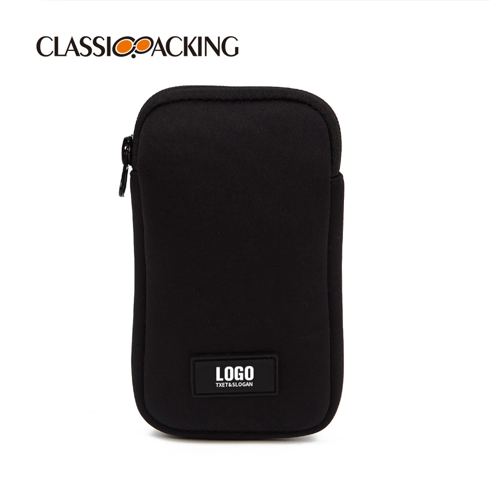 Moda simple auricular bolsa de gran capacidad de almacenamiento de cable de datos bolsa de lápiz labial de belleza multifuncional se puede imprimir logotipo