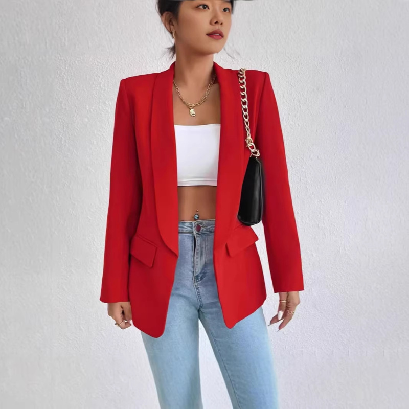 Women's Blazer 2026 Spring New Style Multi-Color Lapel Slim Fit British Style Small Suit Jacket for Petite Women