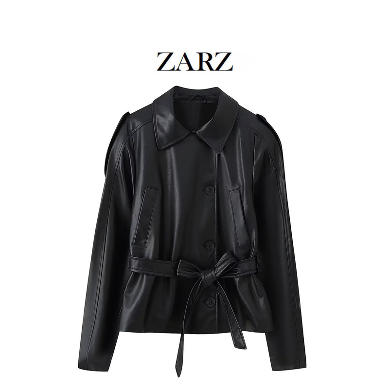 ZARZ 自制 欧美风 新款女装 时髦 休闲 百搭 仿皮短风衣4749743|undefined