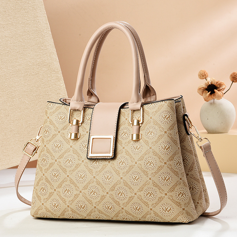 Bolso de mujer de moda 2025 nuevo bolso de mujer de gran capacidad con estampado de moda bolso de madre de mensajero de un solo hombro a juego de color