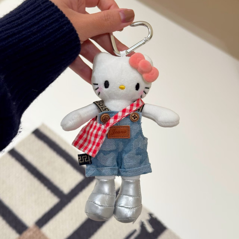 秋冬可爱长腿kitty毛绒挂件裙子换装娃衣ins风玩偶挂饰背包钥匙扣|undefined