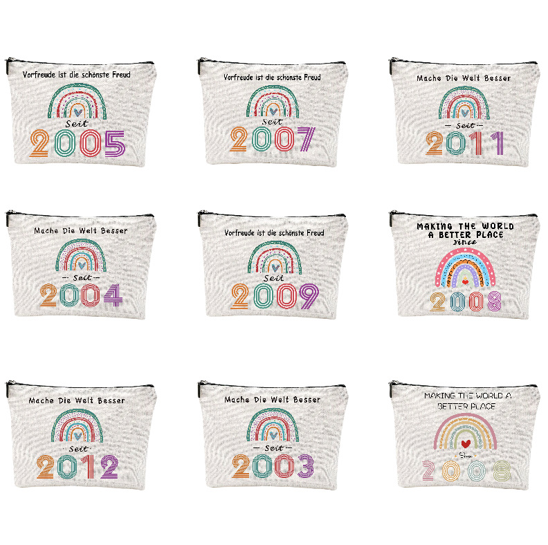 Transfronterizos Amazon bolsas de lavado bolsas de maquillaje damas bolsas de maquillaje diseño de cumpleaños bolsas de almacenamiento bolsas de cremallera al por mayor