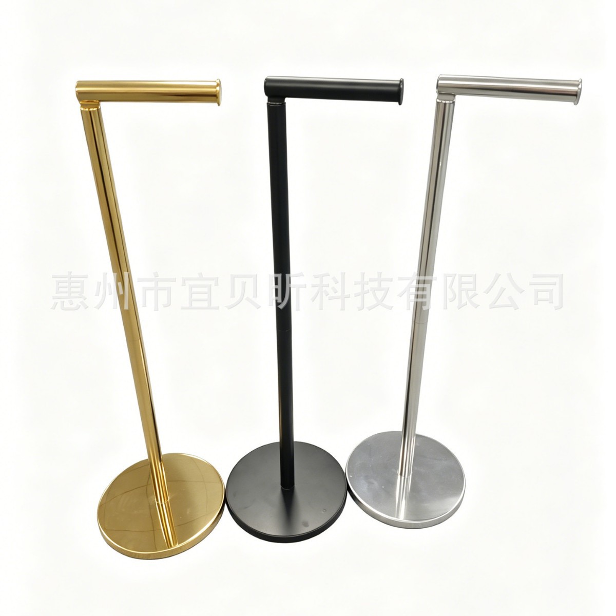 Soporte de toalla de papel para baño de comercio exterior Soporte de rollo de papel vertical de piso de acero inoxidable de una sola varilla Soporte de papel higiénico para suelo de baño Sin perforación