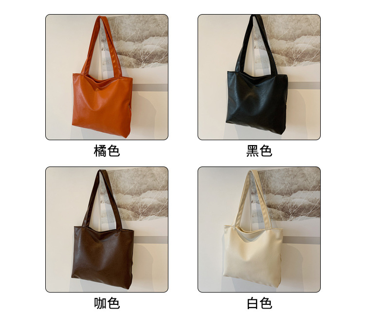 Retro large-capacity tote bag for women, 2024 new style fashionable portable commuting bag for going out, single-shoulder bag for students' classes Application Scenario