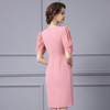 Pink Texture Wrap Hip Dress Dress Summer 2023 New