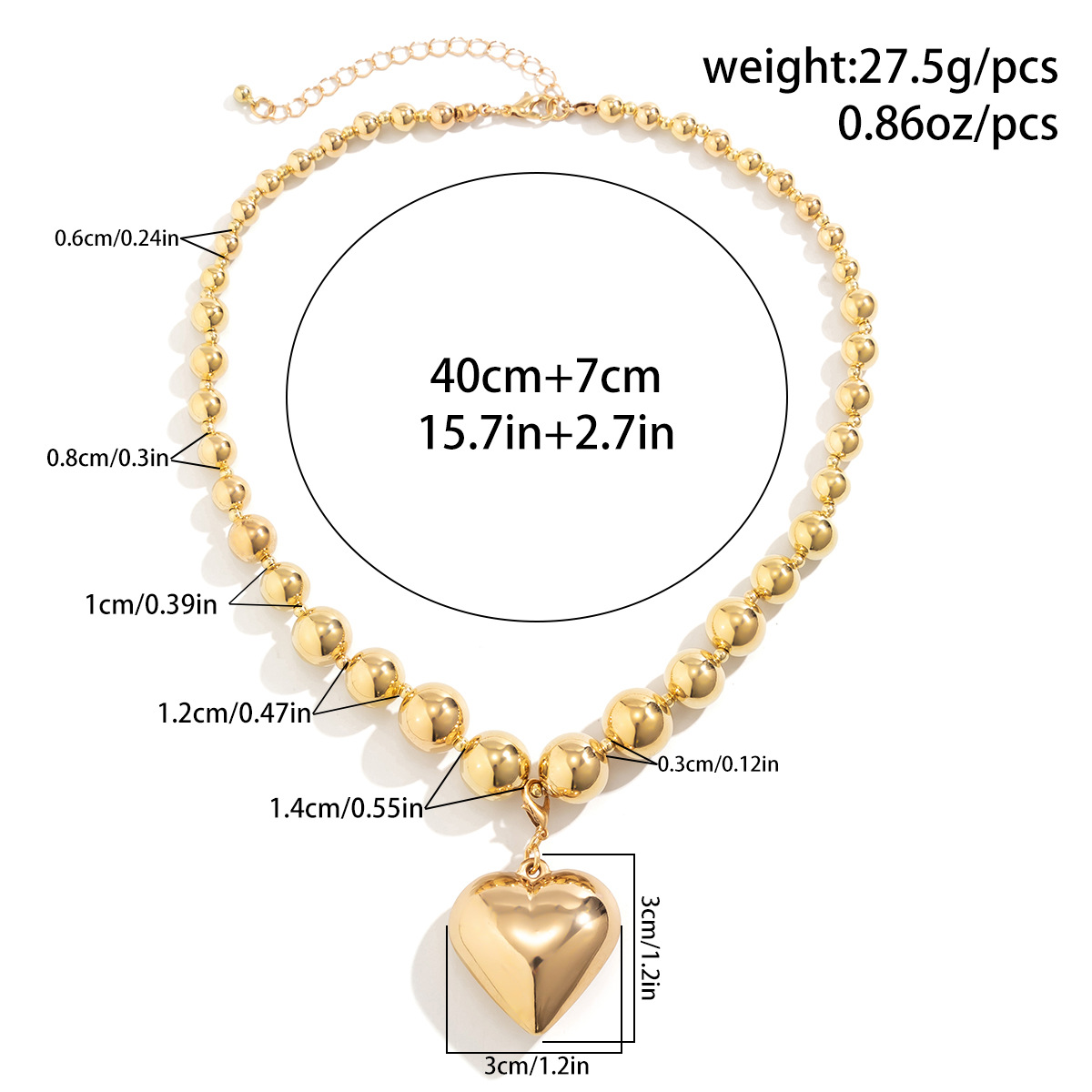 Elegant Exaggerated Geometric Heart Shape Ccb Imitation Pearl Beaded Plating Women's Necklace display picture 24