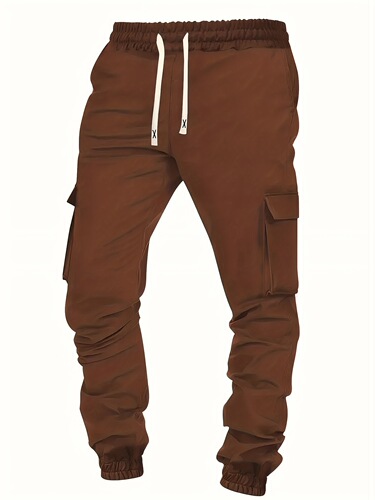 New Style Cargo Joggers Lounge Sports Pants Solid Color Regular Fit Knit